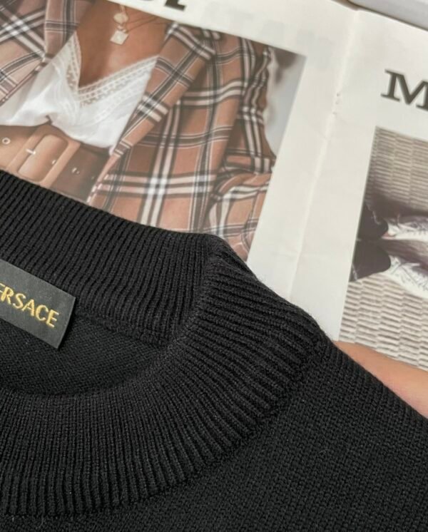 VRSC Jeans Couture with Embroidered Logo & Yellow Stripes Jumper - Black