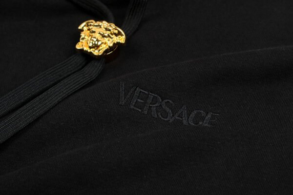 VRSC La Medusa Cotton Hoodie with Gold-Tone Hardware – Black
