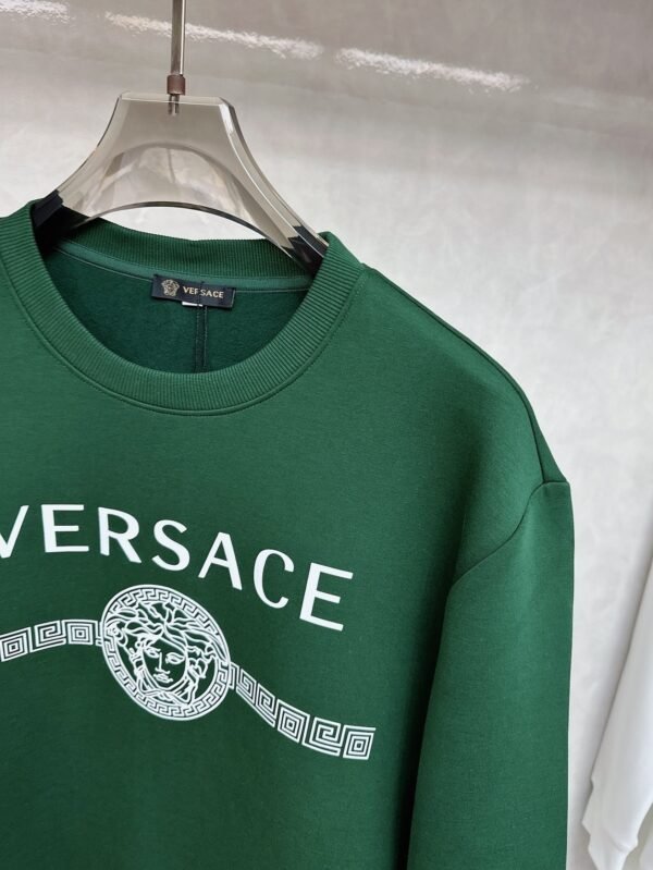 VRSC White Medusa Print Greek Key Pattern Crewneck Jumper – Green