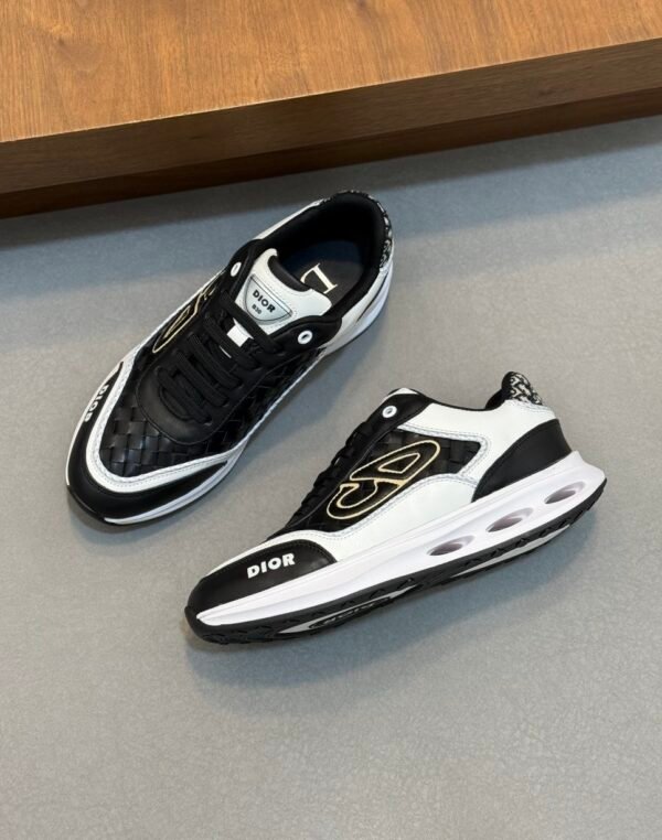 DXR CD Leather Trainers – Black & White