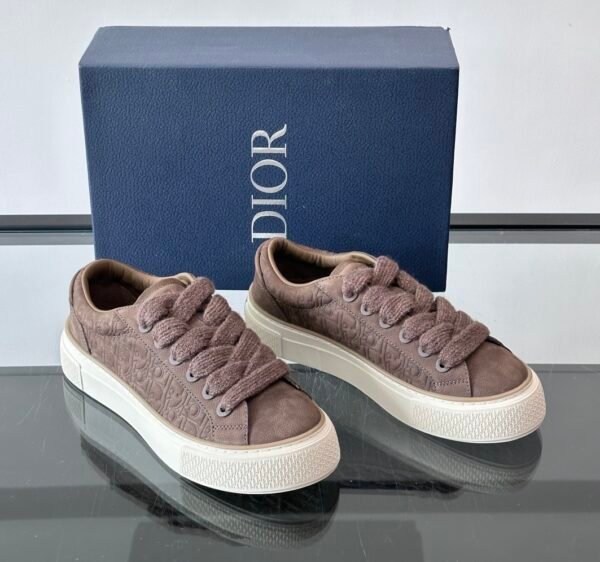 DXR CD Spin Suede & Oblique Canvas Trainers – Brown