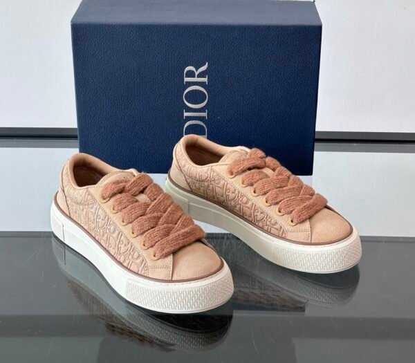 5 DXR CD Spin Suede & Oblique Canvas Trainers – Beige