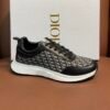 DXR CD Beige & Black Oblique Jacquard Leather Accents Runner Trainers