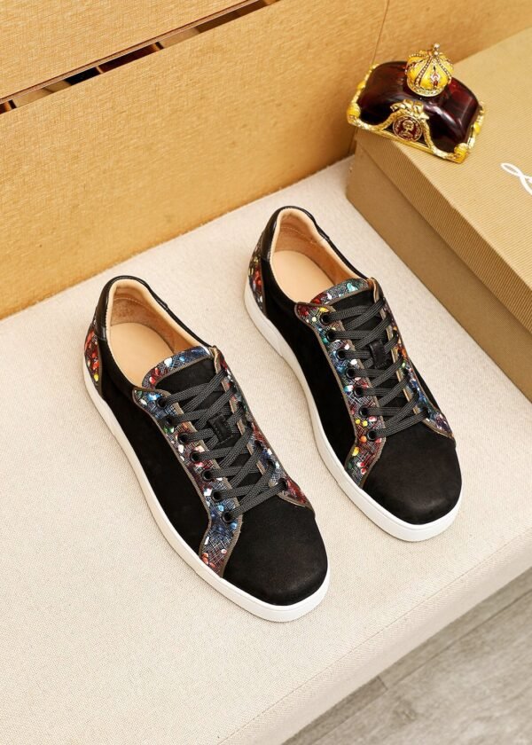 50fd6ec2 CLB Trainers with Multicolour Patterned Side Trim - Black