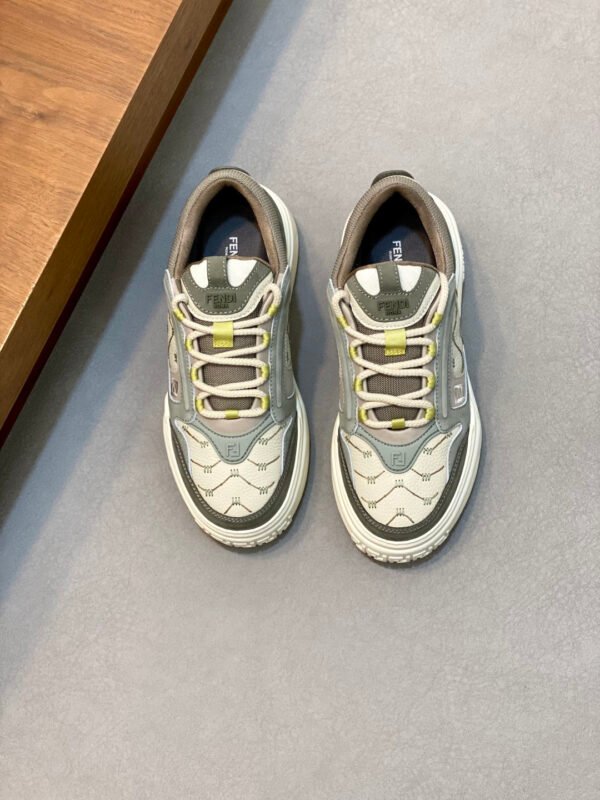 FND Chunky Trainers with Lime Accents - Green/White