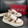 GCCI Trainers with Contrast Stripe Panel - Beige/White