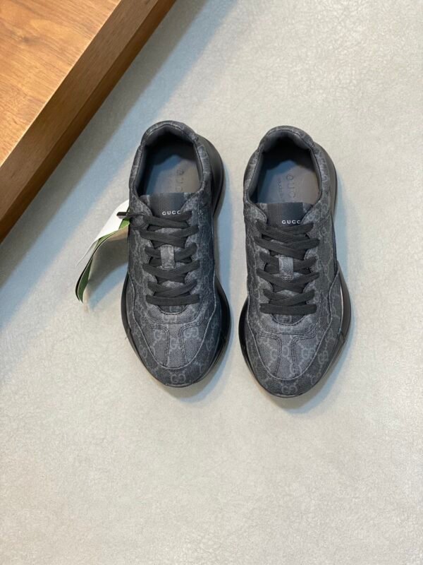 GCCI Trainers with All-Over Monogram Pattern -Black