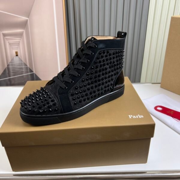 CLB High-Top Trainers in Black with All-Over Stud Panel Details