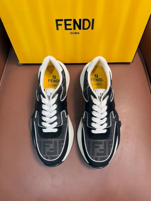 53955696 (1) FND Monogram Trainers with White Details - Black