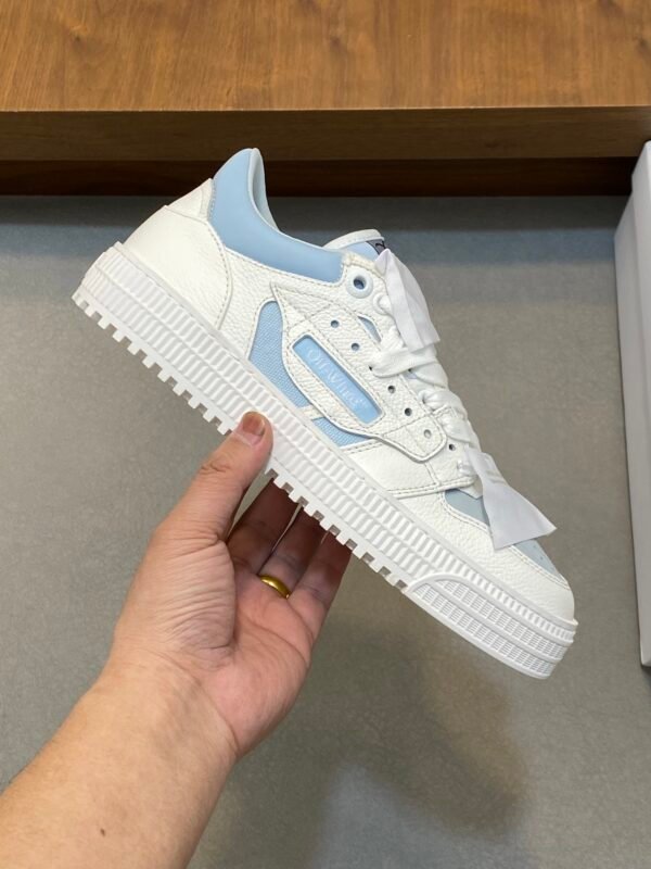 OFFW Low-Top Trainers with White and Ice Blue Contrast Panels