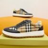BRBY Trainers with Check Panels and Contrast sole - Beige/Black