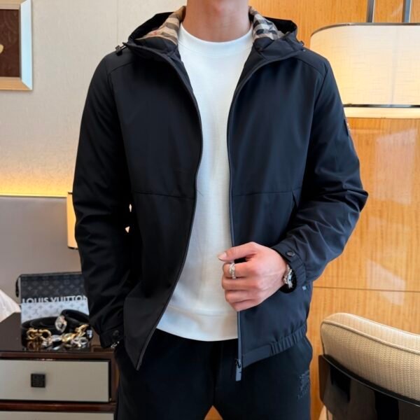 BRBY Hooded Zip-Up Jacket - Black