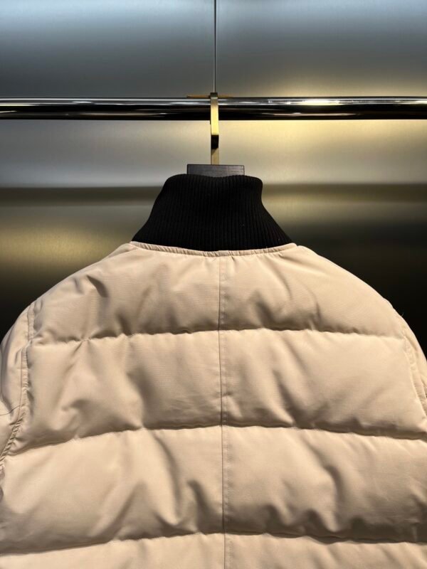 CG Puffer Jacket with Ribbed Collar - White