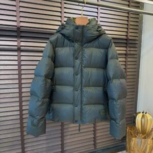 BRBY Hooded Puffer Jacket - Dark Green