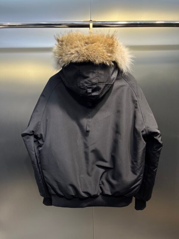 CG Fur-Trim Hooded Jacket with Utility Pockets - Black