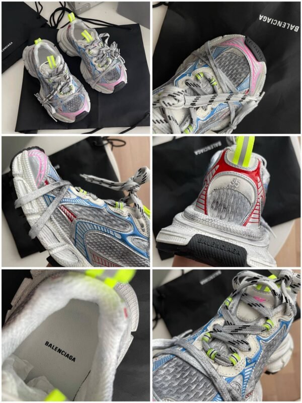 5763fd57 BLNCG Chunky Trainers with Contrast Accents - Grey/Neon Green