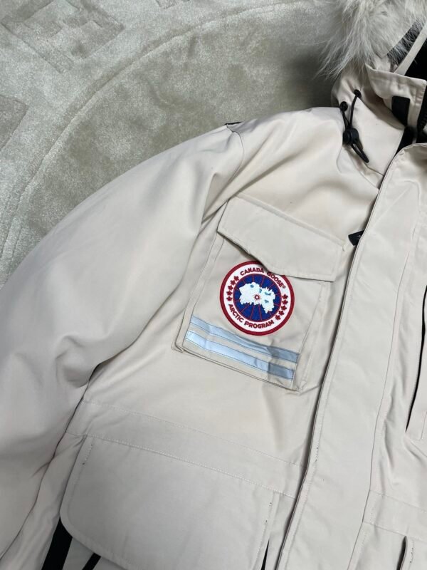 CG Utility Parka Coat with Fur-Trim Hood - White