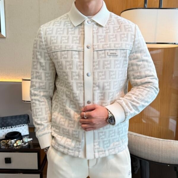 FND Textured Jacquard Jacket - White