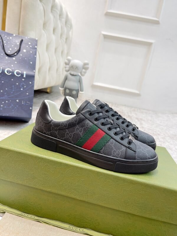 59032c12 GCCI Monogram Trainers with Side Stripe - Black