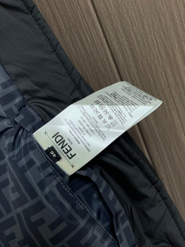 FND Snap-Button Jacket with Contrast Patterned Lining - Black