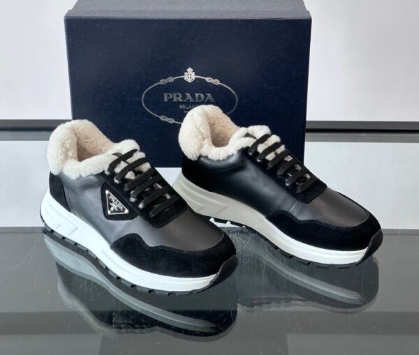 59f016d2 PRDA Low-Top Trainers with Plush Lined Collar - Black