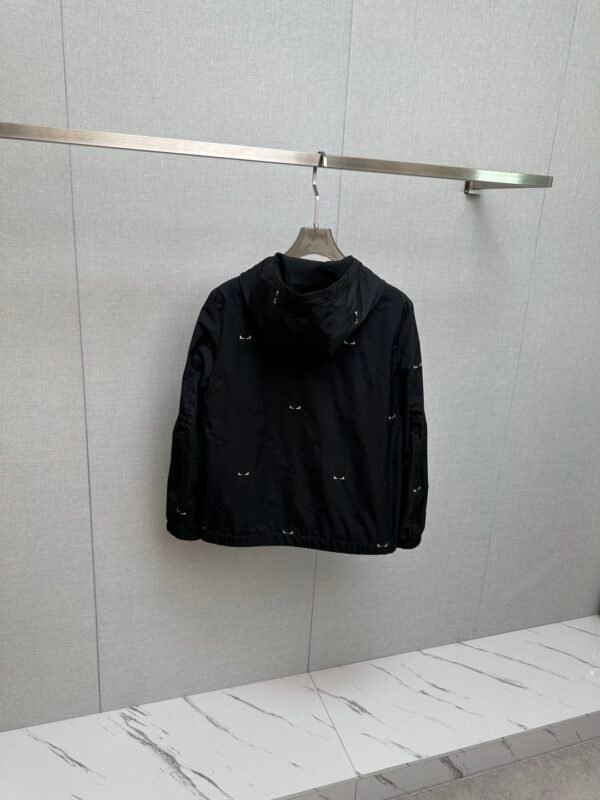 FND All-Over Eye Motif Hooded Jacket - Black