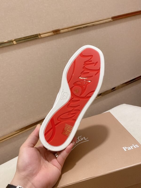 CLB High-Top Trainers with Studded Toe and Red Heel Accent - Black