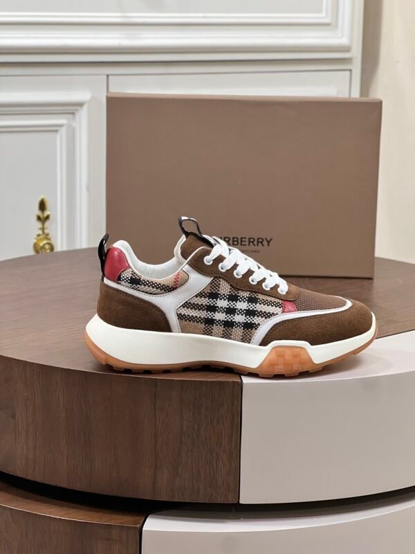 BRBY Low-Top Trainers with Check Side Panels - Brown