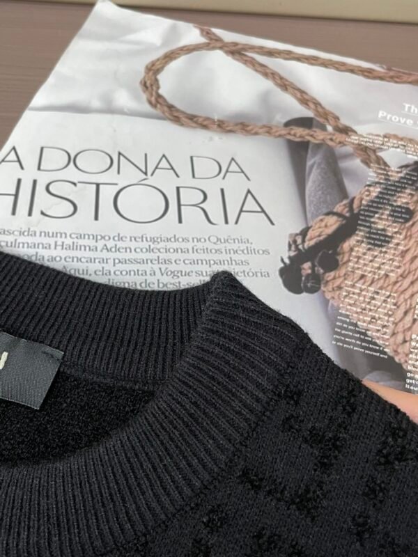 5cccd55a FND Monogram Crew Neck Jumper with Emblem Detail - Black