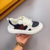 GCCI Chunky Trainers with Side Stripe and Embossed Pattern - Navy Blue/White