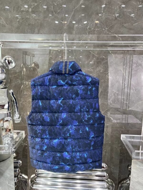 CG Quilted Puffer Jacket with Abstract Print - Navy Blue