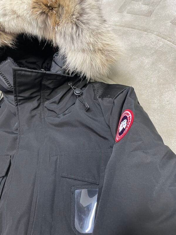 CG Utility Parka Coat with Fur-Trim Hood - Black