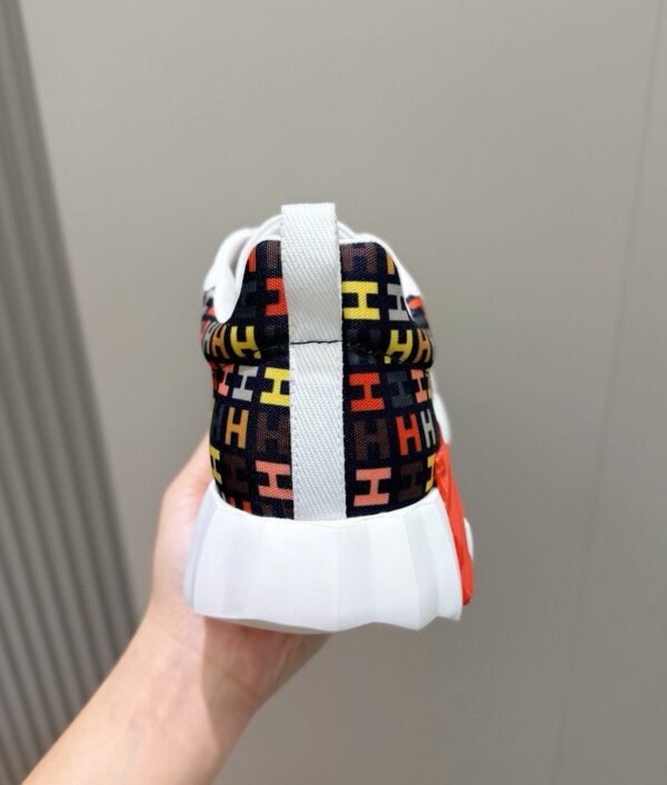 HRMS Multicolor Monogram Canvas & White Leather Overlays Low-Top Trainers