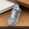 HRMS Circuit Board Pattern Suede & Leather Trainers – Grey