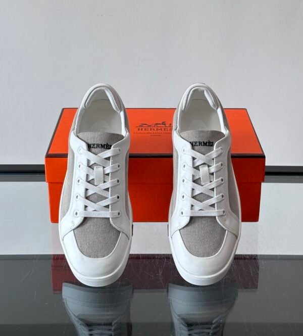 HRMS Low-Top Skate Canvas & Leather Trainers - Grey