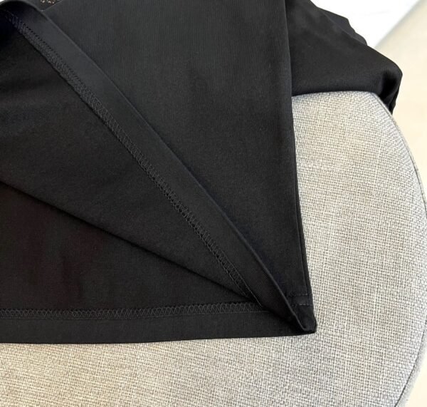 6 BLMN Paris Gold Logo Embossed Cotton T-Shirt – Black