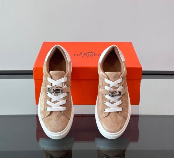 6 HRMS Day Suede Trainers with Functional Kelly Buckle - Beige