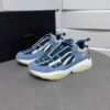 AMR Mesh & Suede Bone Runner Trainers – White & Baby Blue