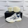 AMR Mesh & Suede Bone Runner Trainers – Beige Off-White & Blue