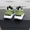 AMR Textile & Suede Bone Runner Trainers – Olive Green & Grey