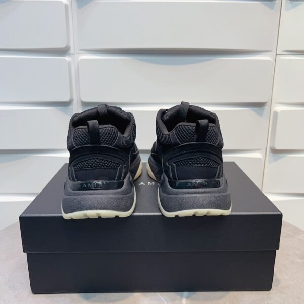 6 AMR Mesh & Suede Bone Runner Trainers – Black