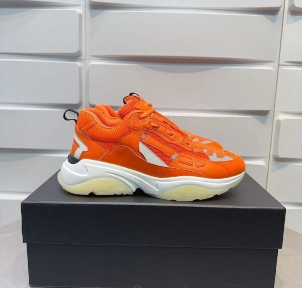 AMR Mesh & Leather Bone Runner Trainers – Orange