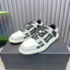 AMR Skel Leather Trainers – Light Grey with Black Accents