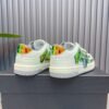 AMR Skel Leather Trainers – White with Holographic Green Accents