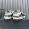 AMR Skel Leather Trainers – White with Leopard Print Textile Panels