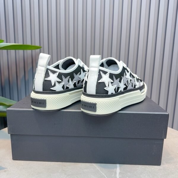AMR Stars Court Low Mesh & Leather Trainers - Black & White
