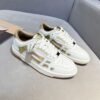 6 AMR Skel Leather Trainers – White with Holographic Brown Accents
