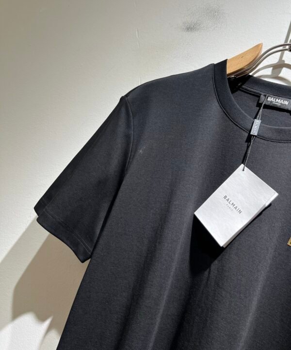 BLMN Paris Holographic Logo Crewneck T-Shirt – Black