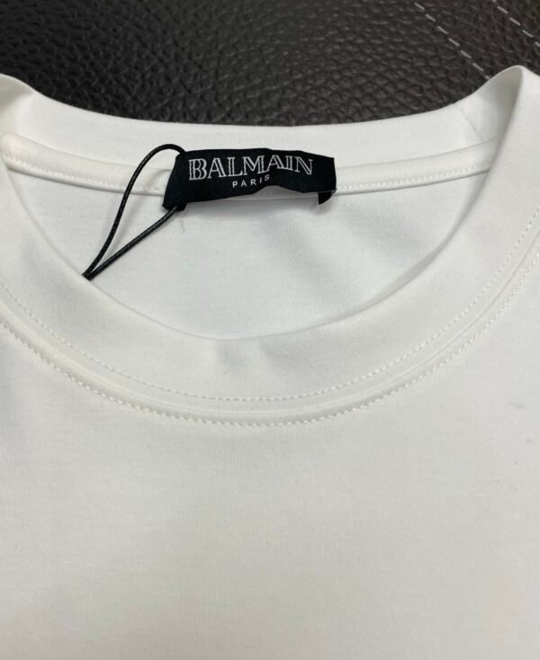 BLMN Paris Gold Foil Logo Crewneck Cotton T-Shirt