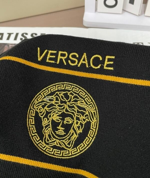 VRSC Jeans Couture with Embroidered Logo & Yellow Stripes Jumper - Black